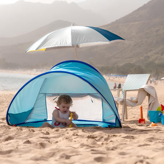 Baby Beach Tent with baby